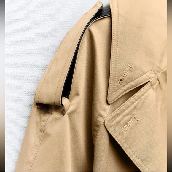 Zara Tan Trench Coat with Black Belt - Picture 5 of 7